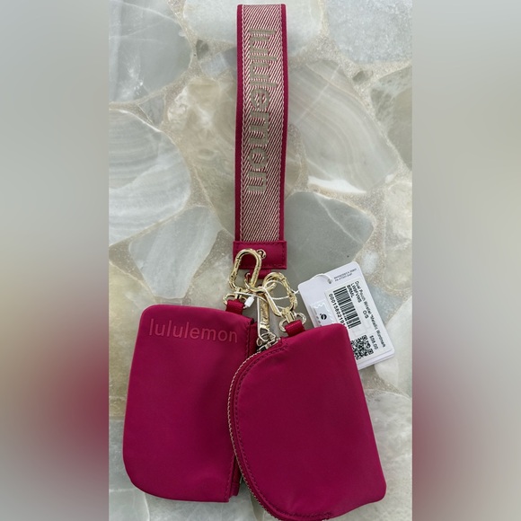 lululemon athletica Accessories - Lululemon Athletica NWT Metallic Wordmark Dual Pouch Wristlet